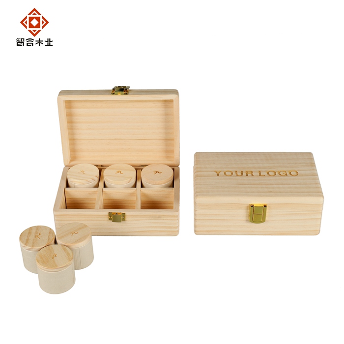 实木自然木色保健品包装木盒