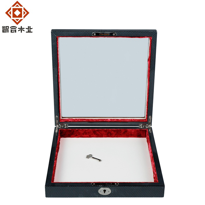 高光碳纤纸开窗礼品木盒