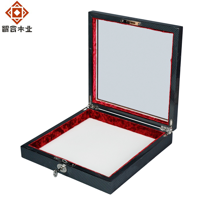 高光碳纤纸开窗礼品木盒