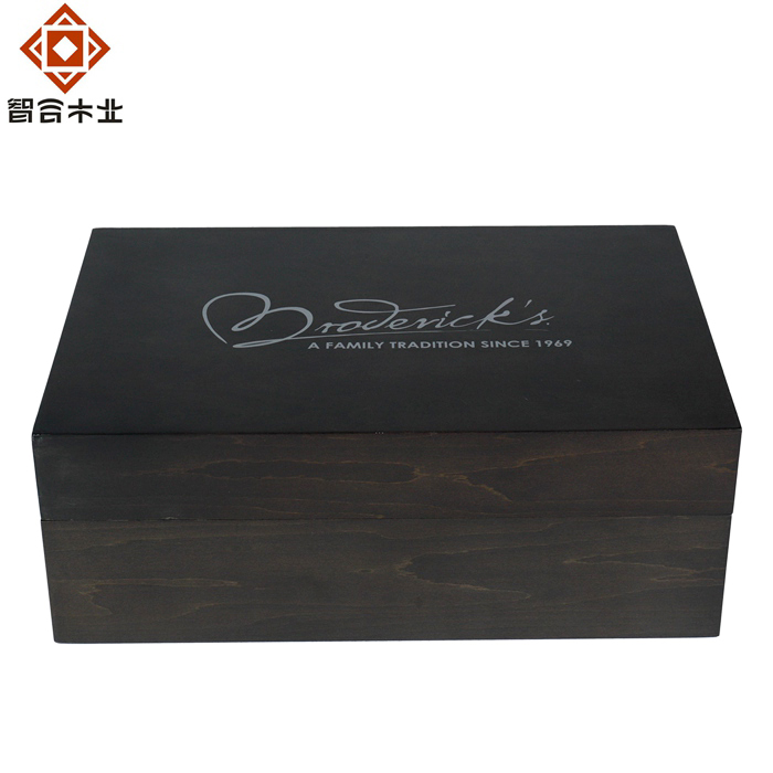 黑色6格木制茶叶盒
