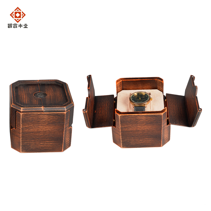 仿古设计水曲柳实木手表包装木盒