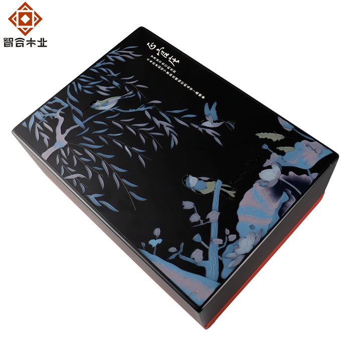 手工立体彩绘保健品包装木盒